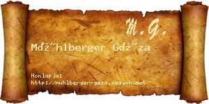 Mühlberger Géza névjegykártya