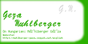 geza muhlberger business card